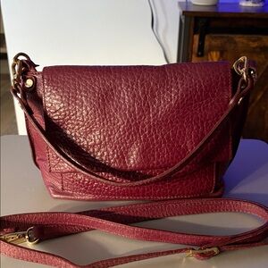 Small-Batch Italian Leather Bordeaux 3 Way Convertible Bag